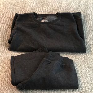 NWT- Hanes Gray sweatshirt and sweatpants